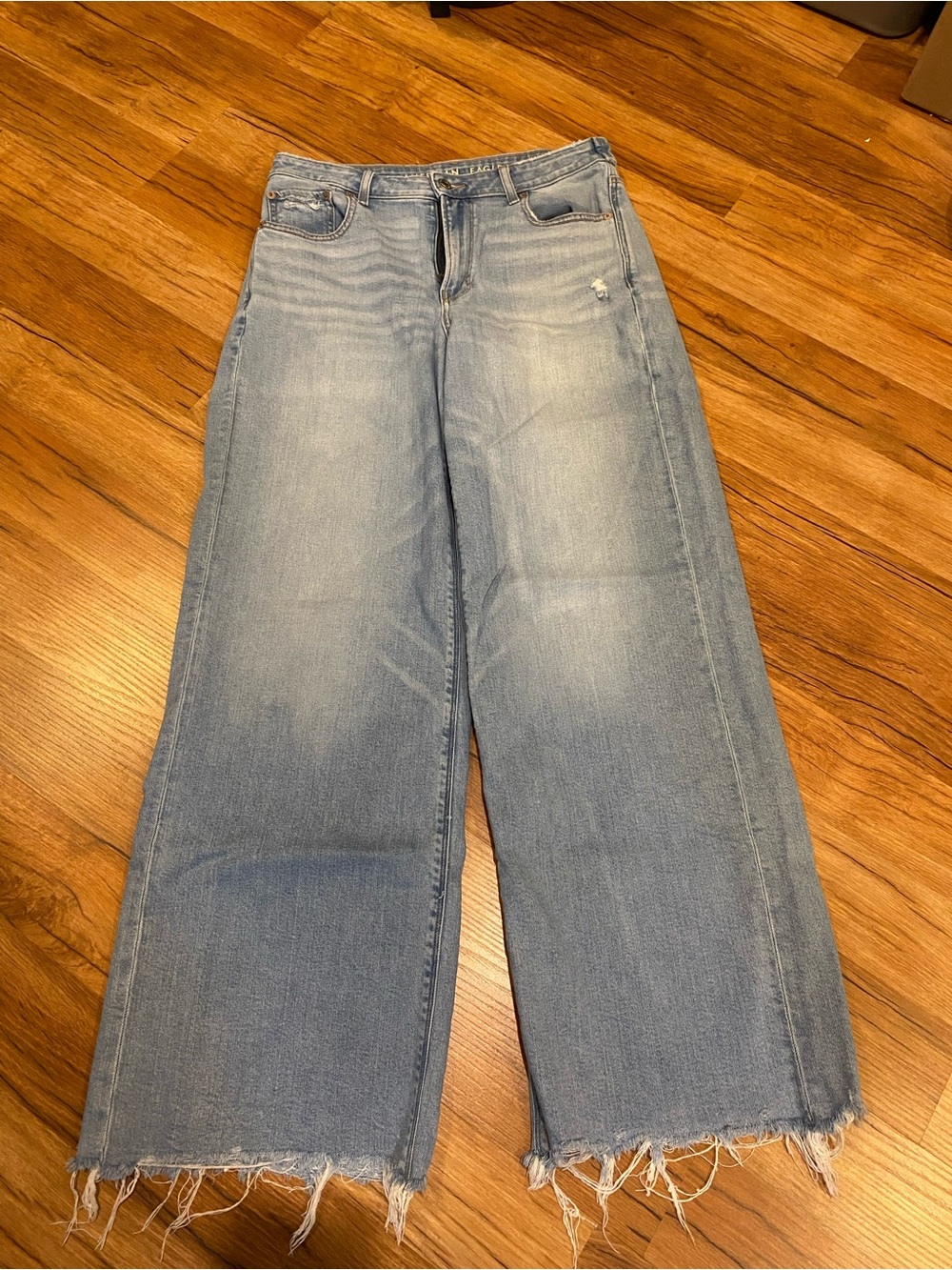 American Eagle Super High Rise baggy wide leg 8 Stretch jeans denim